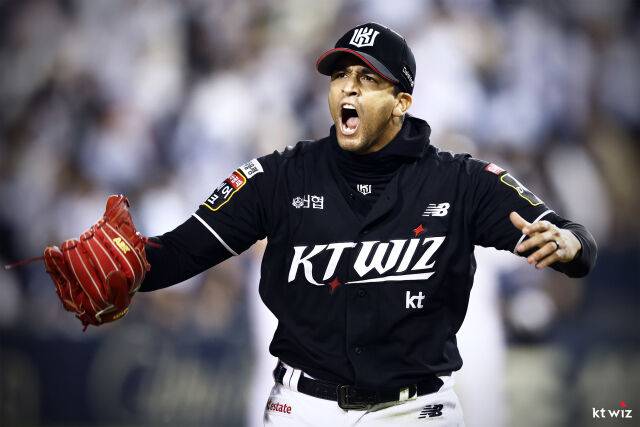 2024년 와일드카드 결정전 1차전 당시 윌리엄 쿠에바스./KT 위즈