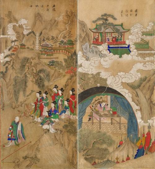 구운몽도 병풍의 일부 모습. 국가유산청 제공