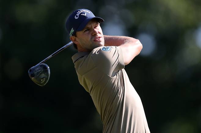 토마스 디트리가 지난 21일 PGA 투어 트래블러스 챔피언십 2라운드 1번 홀에서 티샷을 하고 있다. 게티이미지코리아