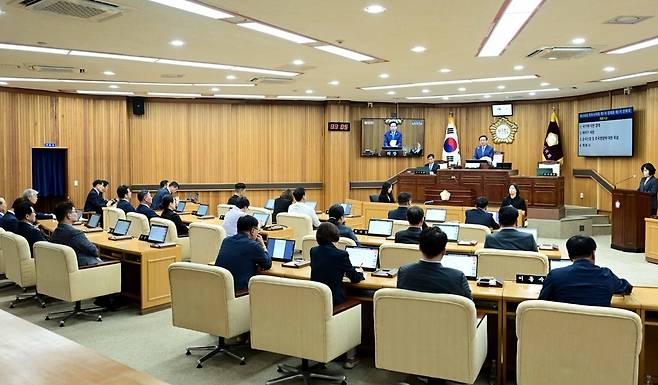 의료폐기물 소각장 건립사업 강력 규탄하는 목포시의회 [목포시의회 제공·재판매 및 DB 금지]