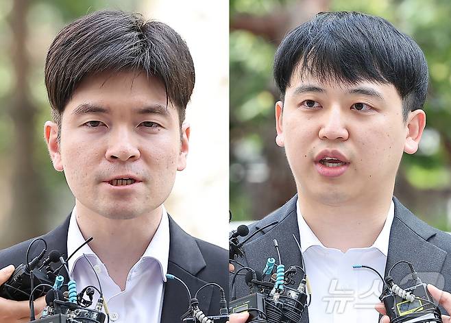 김은식 세브란스병원 전공의 대표와 한성존 서울아산병원 전공의 대표(사진 오른쪽) . 2024.9.9/뉴스1 ⓒ News1 김진환 기자