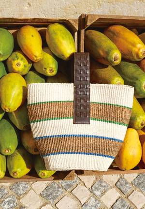 위크엔드 막스마라 지니아 사이잘 토트백