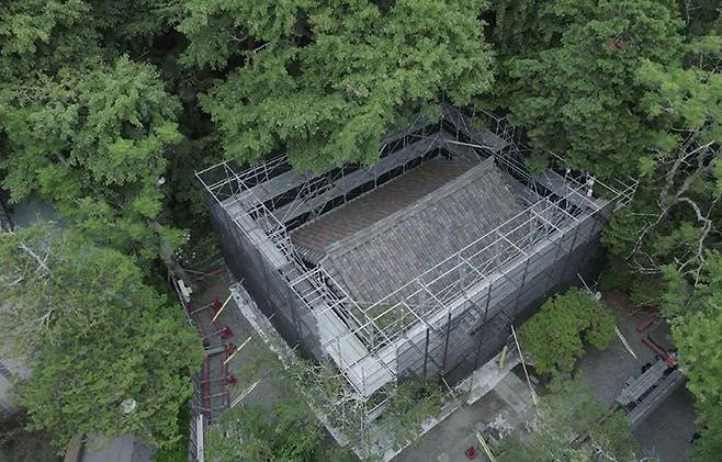 운송을 위해 일본에서 해체한 관월당 (사진=국가유산청)