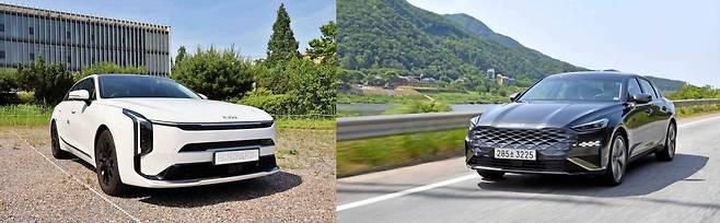 신형 K8(왼쪽)과 전작의 디자인 차이 / 출처=IT동아, 기아