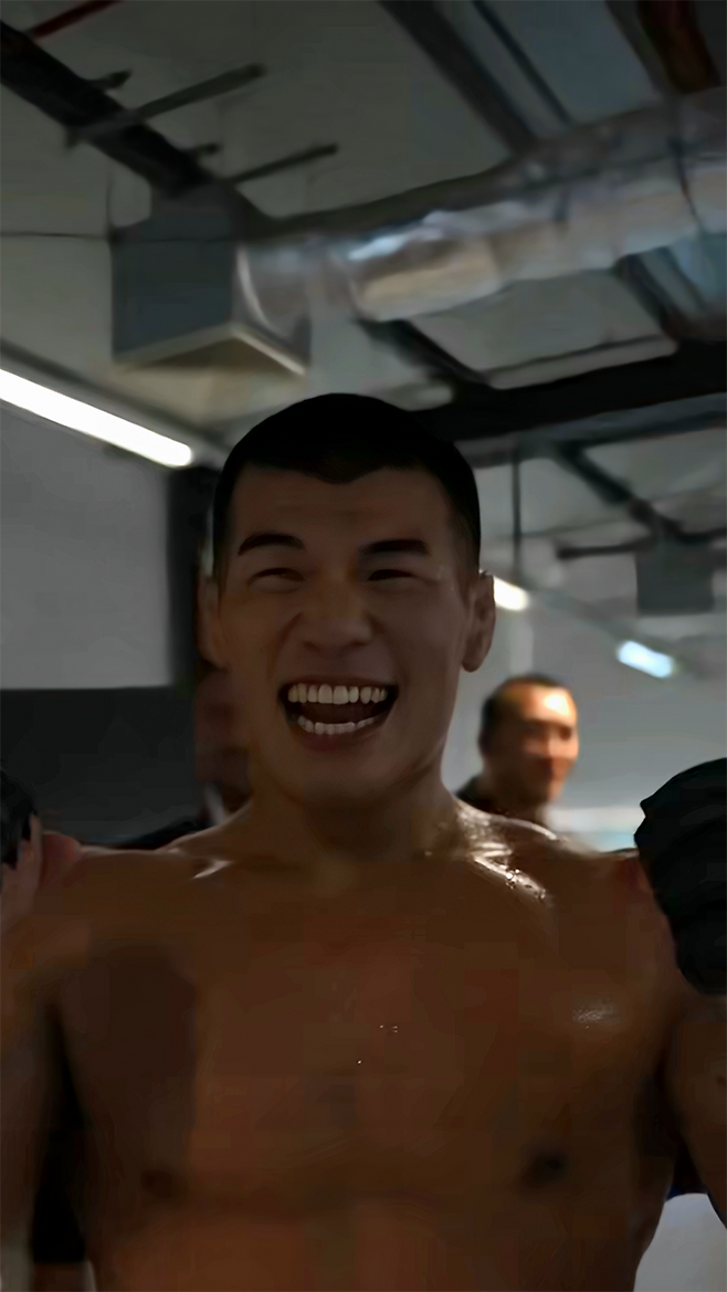 제41회 국제삼보연맹 세계선수권대회 컴뱃 부문 금메달리스트 고석현이 UFC on ABC 8 제6경기 승리 후 아제르바이잔 바쿠 크리스털 홀을 빠져나가면서 기뻐하고 있다. 사진=TKO