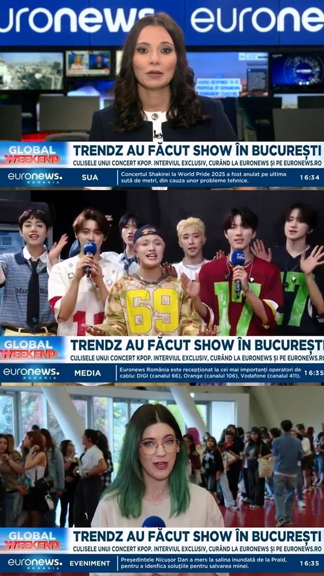 Euronews Romania 방송 캡쳐