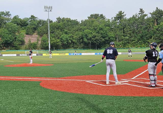 영덕베이스볼 대학생 챔치언십 경기가 열리고 있다. 사진제공 영덕군