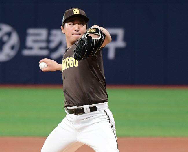 지난해 3월 고척돔 마운드에 오른 샌디에이고 시절의 고우석. 스포츠조선 DB