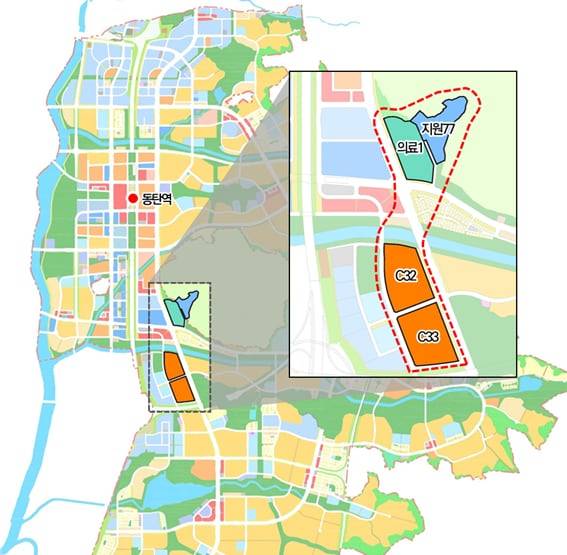 동탄2 종합병원 건립 패키지형 개발사업 위치도. /LH 제공