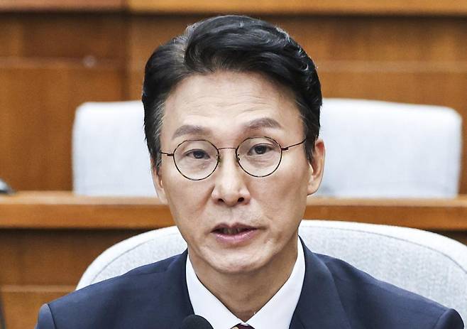 [서울=뉴시스] 김민석 국무총리 후보자가 25일 서울 여의도 국회에서 열린 인사청문회에서 질문에 답하고 있다. 2025.06.25.