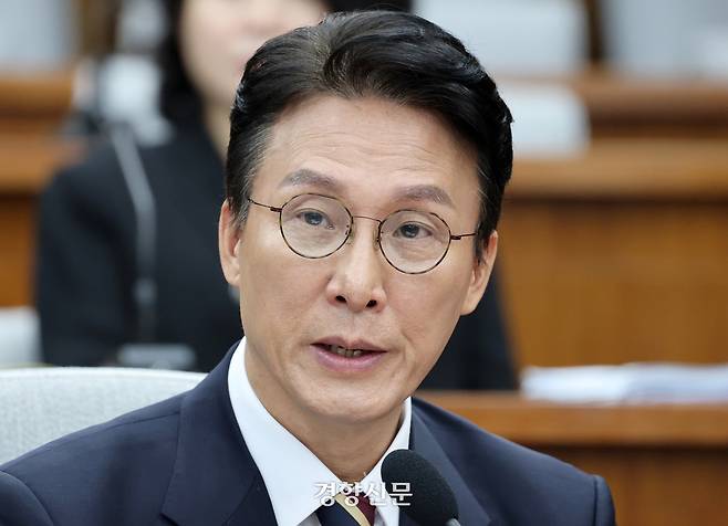 김민석 국무총리 후보자가 25일 국회에서 열린 인사청문회에서 의원질의에 답하고 있다. 박민규 선임기자