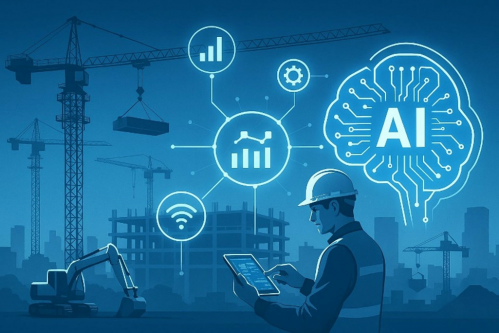 Copilot을 활용해 만든 스마트건설과 AI 관련 이미지.