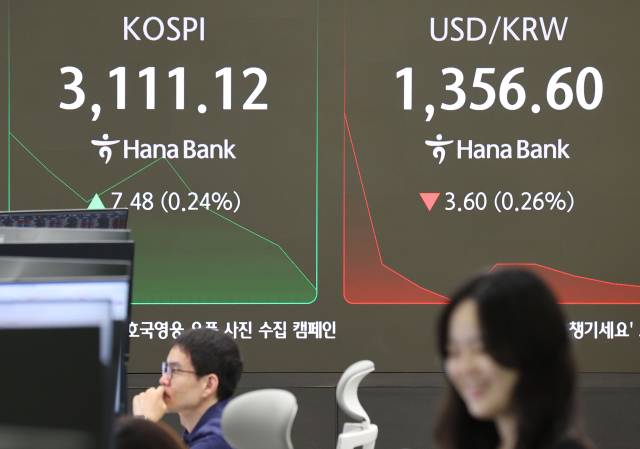 하나은행 딜링룸. 연합뉴스