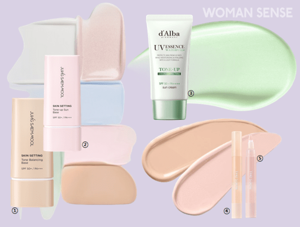 1 정샘물 스킨 세팅 톤 밸런싱 베이스&nbsp;40ml 3만3천원 2&nbsp;정샘물 스킨 세틴 톤업 선 베이스&nbsp;40ml 3만3천원 3&nbsp;달바 티트리 리포좀 톤업 선크림&nbsp;&nbsp;50ml 3만4천원 4&nbsp;더샘 커버 퍼펙션 펜 컨실러 #1.0 클리어 베이지&nbsp;4ml 1만5천원 5&nbsp;&nbsp;더샘 커버 퍼펙션 펜 컨실러 #브라이트너&nbsp;4ml 1만5천원