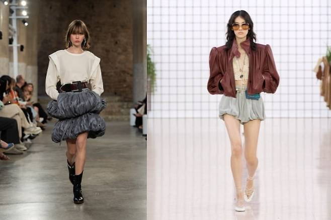 (왼쪽부터)루이비통 리조트 크루즈 컬렉션과 끌로에 2025 S/S 컬렉션. 사진=SNS 캡처