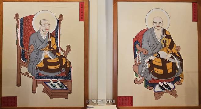 원효대사(왼쪽)와 혜공선사 진영