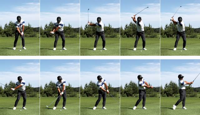 김홍택의 아이언 샷 연속 스윙. 사진 제공=민수용 KPGA 공식 사진기자