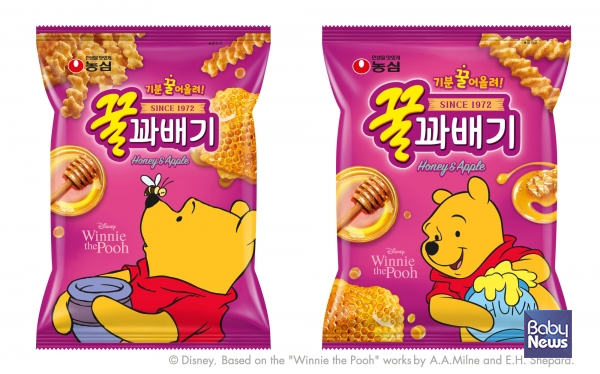 농심 꿀꽈배기 곰돌이 푸 온팩 이미지.&nbsp;ⓒ농심