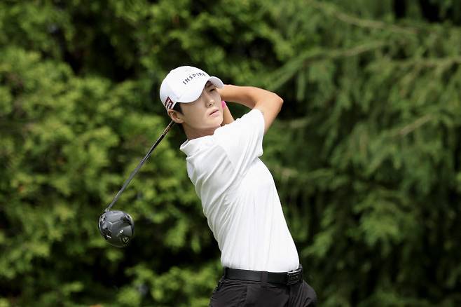 박성현이 6번홀에서 티샷을 하고 있다. (사진=AFPBBNews)