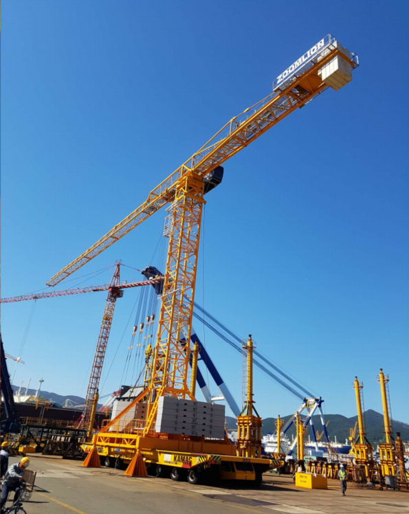 한화오션 현장에 투입된 R370-16RB 제품. 두두인터내셔널 제공