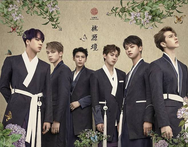 A promotional image for boy band VIXX's ″Shangri-La″ (2017) [JELLYFISH ENTERTAINMENT]
