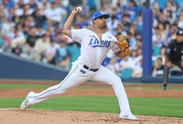 26일 대구 경기에서 한화 타선을 꽁꽁 묶은 가라비토. 사진=삼성 제공