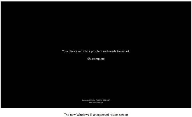 마이크로소프트(MS)가 윈도11 24H2에 '블루스크린' 대신 적용할 화면 [MS 블로그 게시물 캡처. 재판매 및 DB 금지]