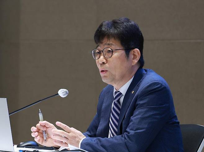 유상대 한국은행 부총재가 24일 서울 중구 한국은행에서 기자간담회를 하고 있다. 한국은행 제공