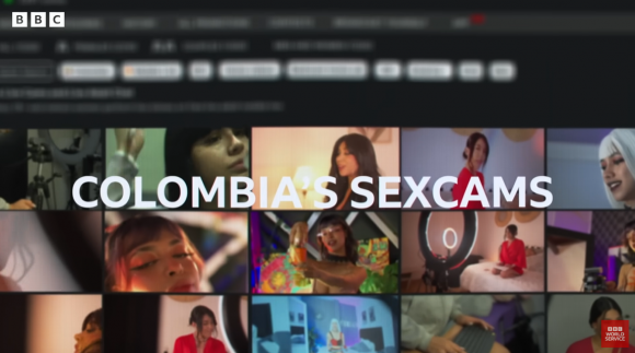 콜롬비아의 온라인 성 산업을 다룬 BBC 다큐멘터리 한 장면. 유튜브 채널 ‘BBC 월드 서비스’ 캡처