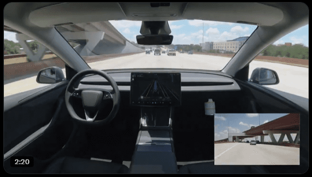 테슬라 모델Y가 자율주행 기술을 통해 고객에게 가고 있는 모습 (사진=테슬라 X)