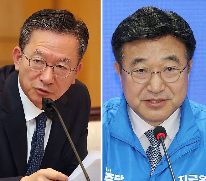 왼쪽부터 정성호 의원, 윤호중 의원