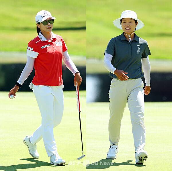 2025년 미국여자프로골프(LPGA) 투어 2인 1조 팀 경기인 다우 챔피언 우승 경쟁에 뛰어든 임진희, 이소미 프로. 사진제공=ⓒAFPBBNews = News1 (사진을 무단으로 사용하지 마십시오)