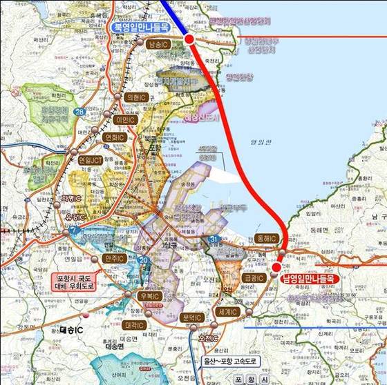 포항 영일만대교 위치도. 사진 포항시