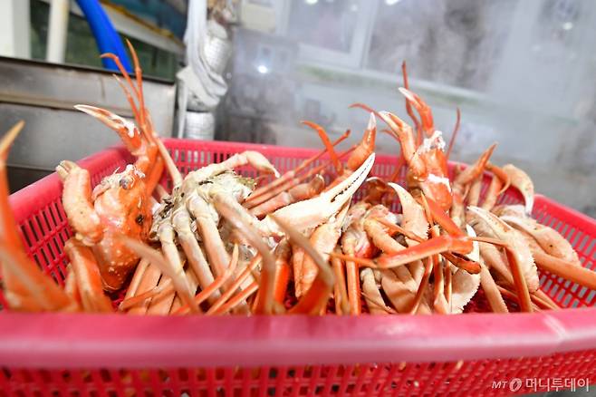 시장에서 판매하는 대게. 사진은 기사와 직접적인 관련이 없음. /사진=(포항=뉴스1)