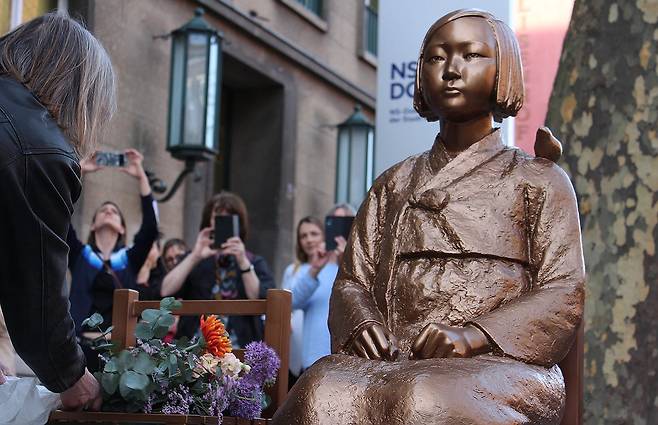 쾰른 평화의 소녀상 제막식(2025년 3월) [연합뉴스 자료사진. 재판매 및 DB 금지]