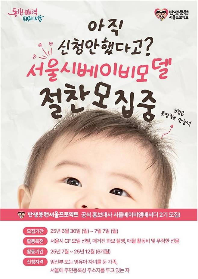 '서울베이비앰버서더' 2기 모집 [서울시 제공. 재판매 및 DB 금지]