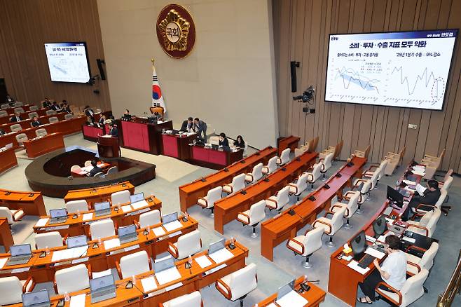 예산결산특별위원회 전체회의30일 국회에서 예산결산특별위원회 전체회의가 열리고 있다. /연합뉴스