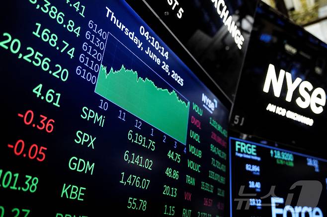 NYSE 전광판 ⓒ 로이터=뉴스1