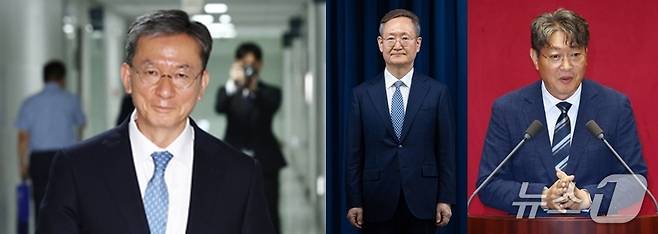 정성호 법무부 장관 후보자· 봉욱 민정수석· 이춘석 국회 법사위원장 (사진 왼쪽부터). ⓒ 뉴스1