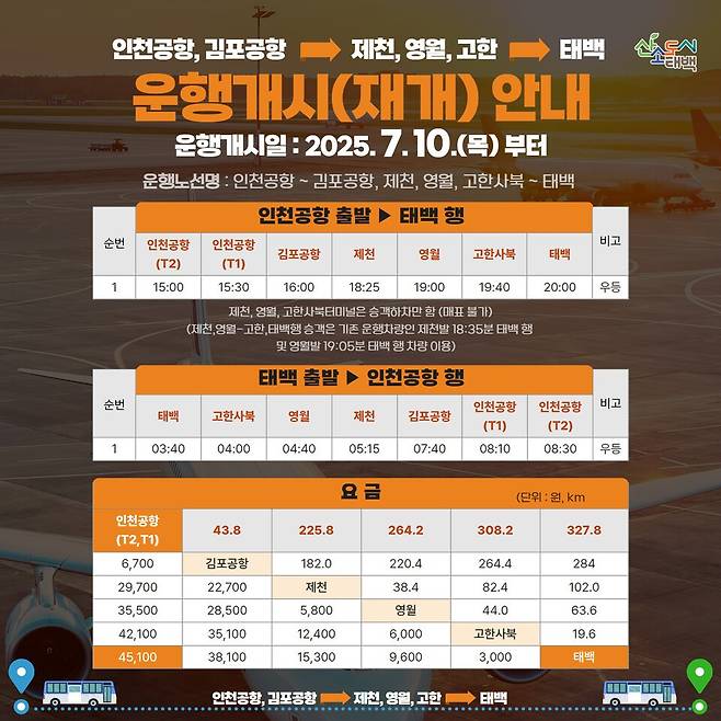 운임&nbsp; 운행 시간표