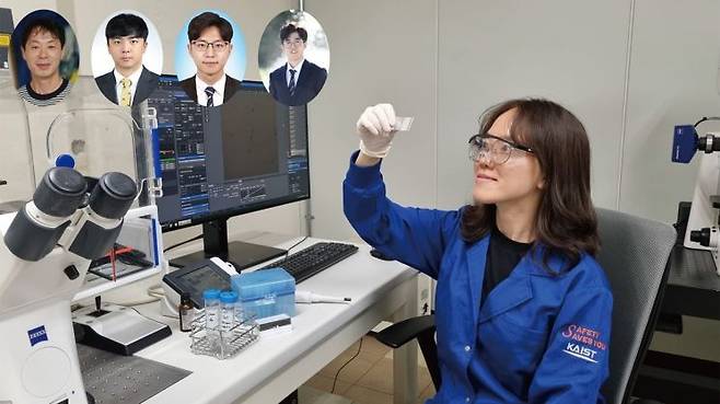 (왼쪽부터) 최인성 교수, 이호재 교수, 한상영 석박사통합과정, 임형빈 석박사통합과정, 김나영 석박사통합과정. KAIST 제공