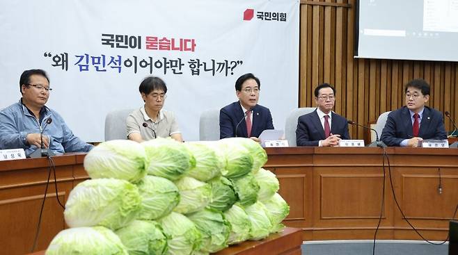 송언석 국민의힘 원내대표가 30일 오전 서울 여의도 국회에서 열린 김민석 국무총리 후보자 국민청문회에서 발언하고 있다. 뉴스1