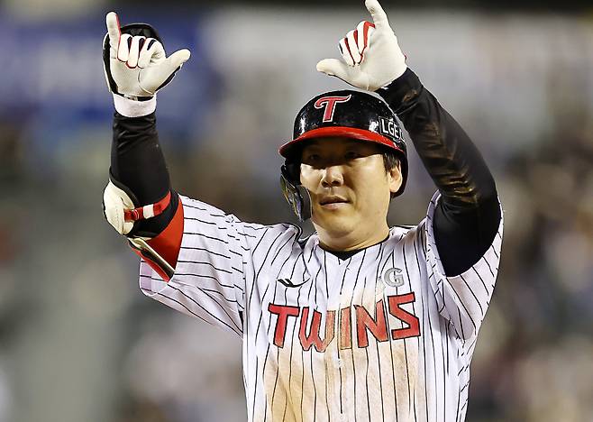 KBO 올스타전 역대 최다 출전 선수에 오른 LG 김현수   [연합]