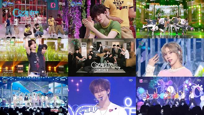 Mnet ‘엠카운트다운’, KBS 2TV ‘뮤직뱅크’, MBC ‘쇼! 음악중심’, SBS ‘인기가요’ 방송 화면 캡처