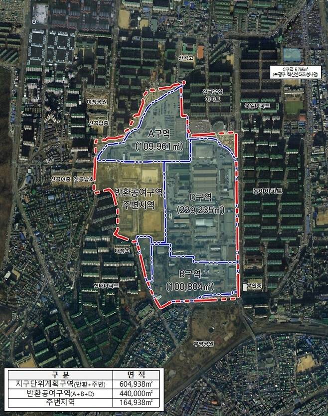 ▲&nbsp;인천 부평미군기지(캠프마켓) 구역도. /자료=인천시