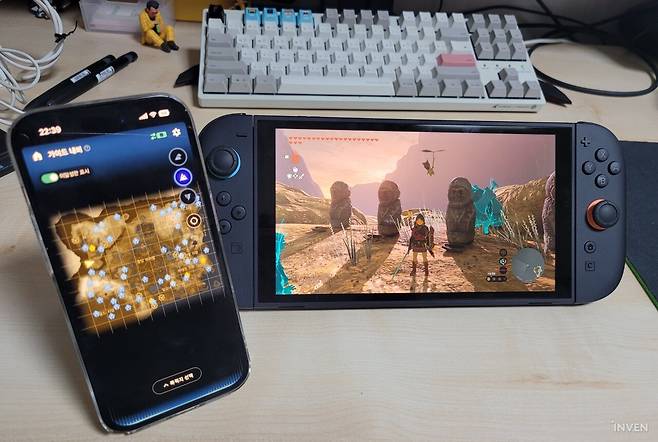 ▲ '젤다 노트'를 같이 켜놓은 모습