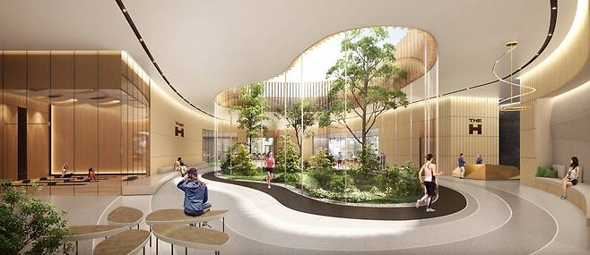 대수선을 통해 개선되는 노후 아파트 커뮤니티 투시도. 사진=현대건설