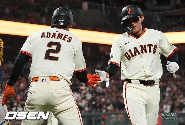 [사진] 샌프란시스코 윌리 아다메스, 이정후. ⓒGettyimages(무단전재 및 재배포 금지)