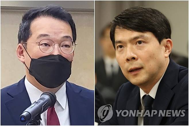 최지석 법무부 기획조정실장(왼쪽)-성상헌 검찰국장 [연합뉴스 자료사진]