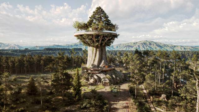 경남 창원시 도심 한복판에 위치한 대상공원 내 조성되는 빅트리 애초 조감도. 창원시 제공